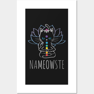 Nameowste Funny Spiritual Kitty Buddha Cat Posters and Art